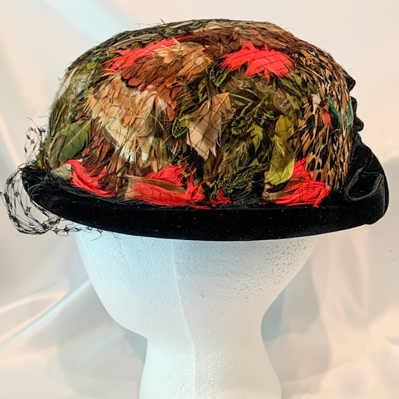 Vintage Feathered Bowler Hat main image 8